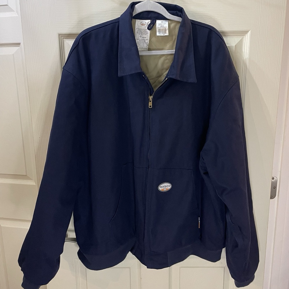 Rasco FR‎ Jacket Flame Resistant Size 4X FR3504NV No Hood/Neck 20 Arm 36/Navy